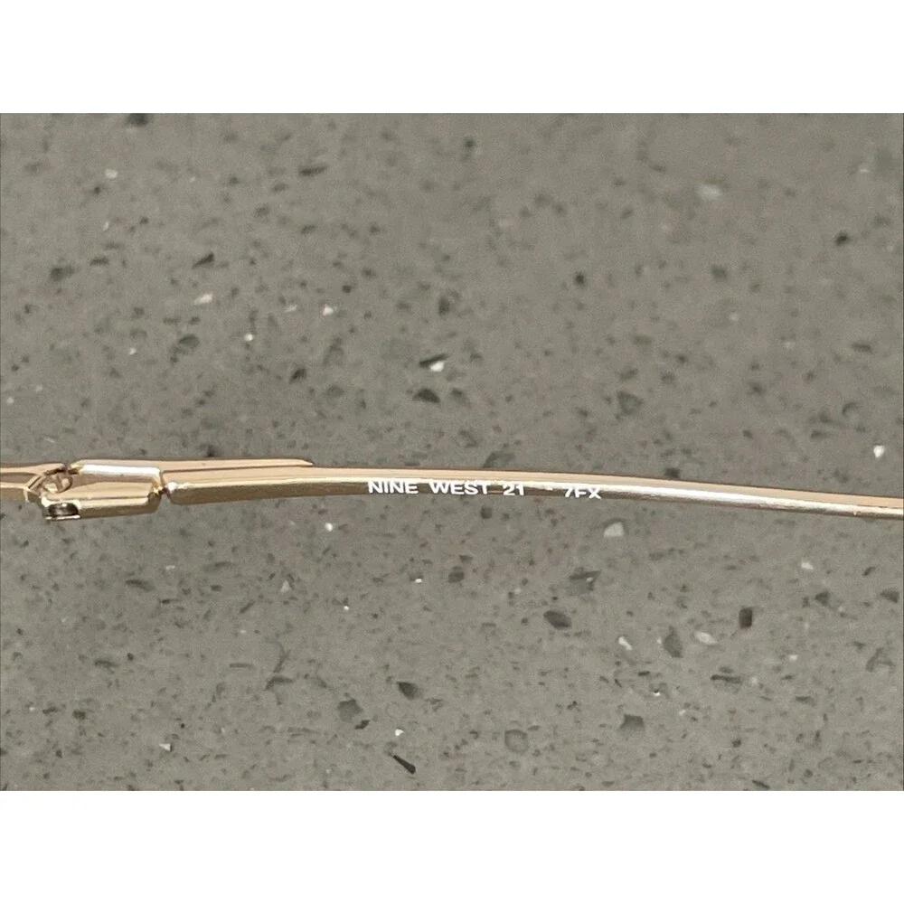 Nine West 21 Eyeglasses Frames ONLY 46-19-130 7FX Gold half rim pink tortoise
